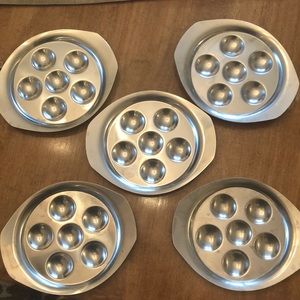 Escargot stainless steel serving dishes set a five